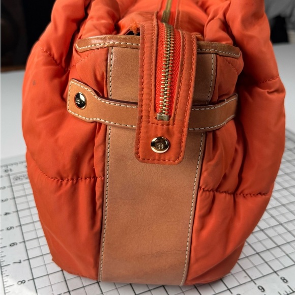 Kate Spade Vibrant Orange Quilted Puffer Satchel. With leather accents - Picture 2 of 8